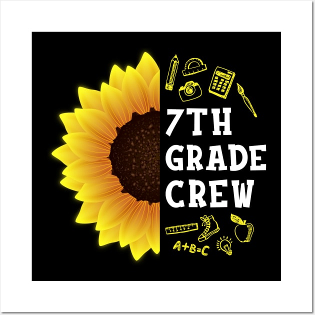 Seventh grade Crew Shirt First Day Preschool Back to School Sunflower Gift Wall Art by hardyhtud